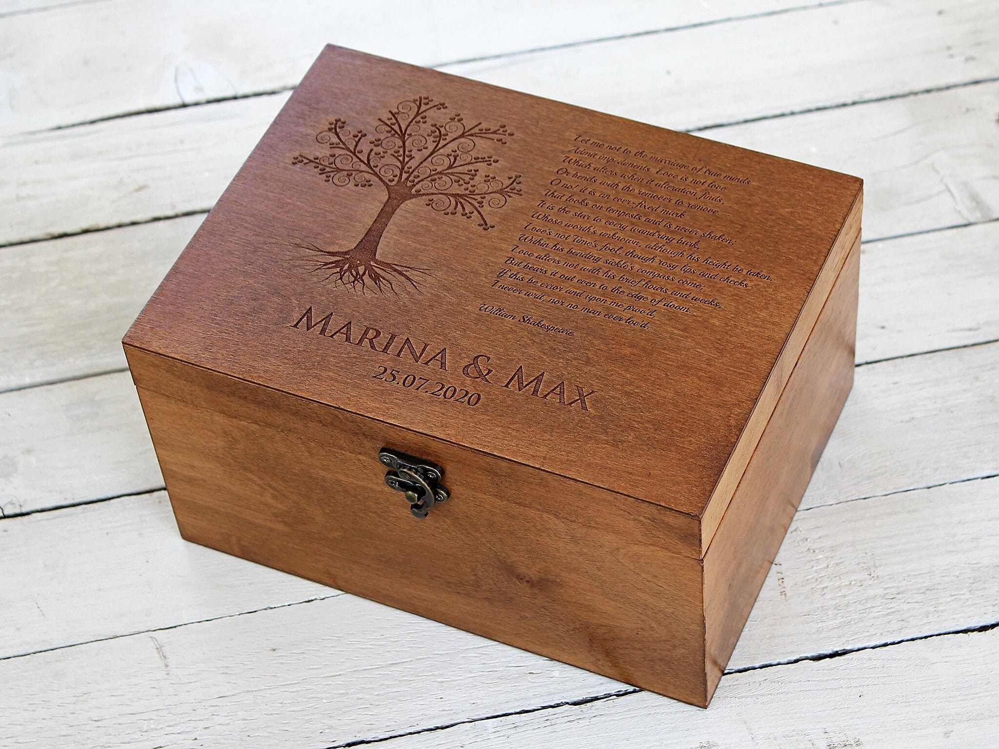 Custom Engraveg Wedding Memory Box Personalized Wedding Etsy