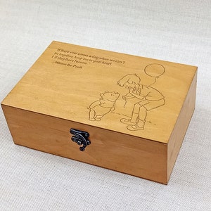 Winnie the Pooh and Christopher Robin on Keepsake Box, Custom Winnie ...