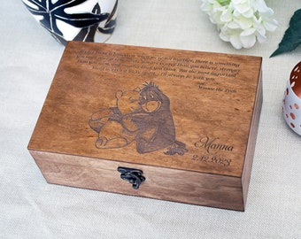 Winnie the Pooh Quote on Wooden Box, Personalized Keepsake Box