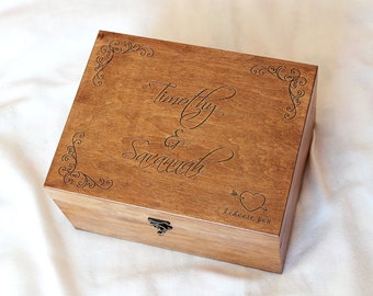 Wedding Memory Box, Personalized Wedding Box, Wedding Memento box, Custom Keepsake Box, Wedding gift, Anniversary gift