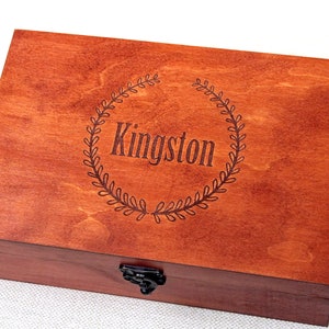 Monogram wooden box, Personalized keepsake box with name, Custom baptism gift