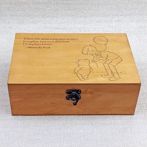 Winnie the Pooh and Christopher Robin on Keepsake Box, Custom Winnie ...