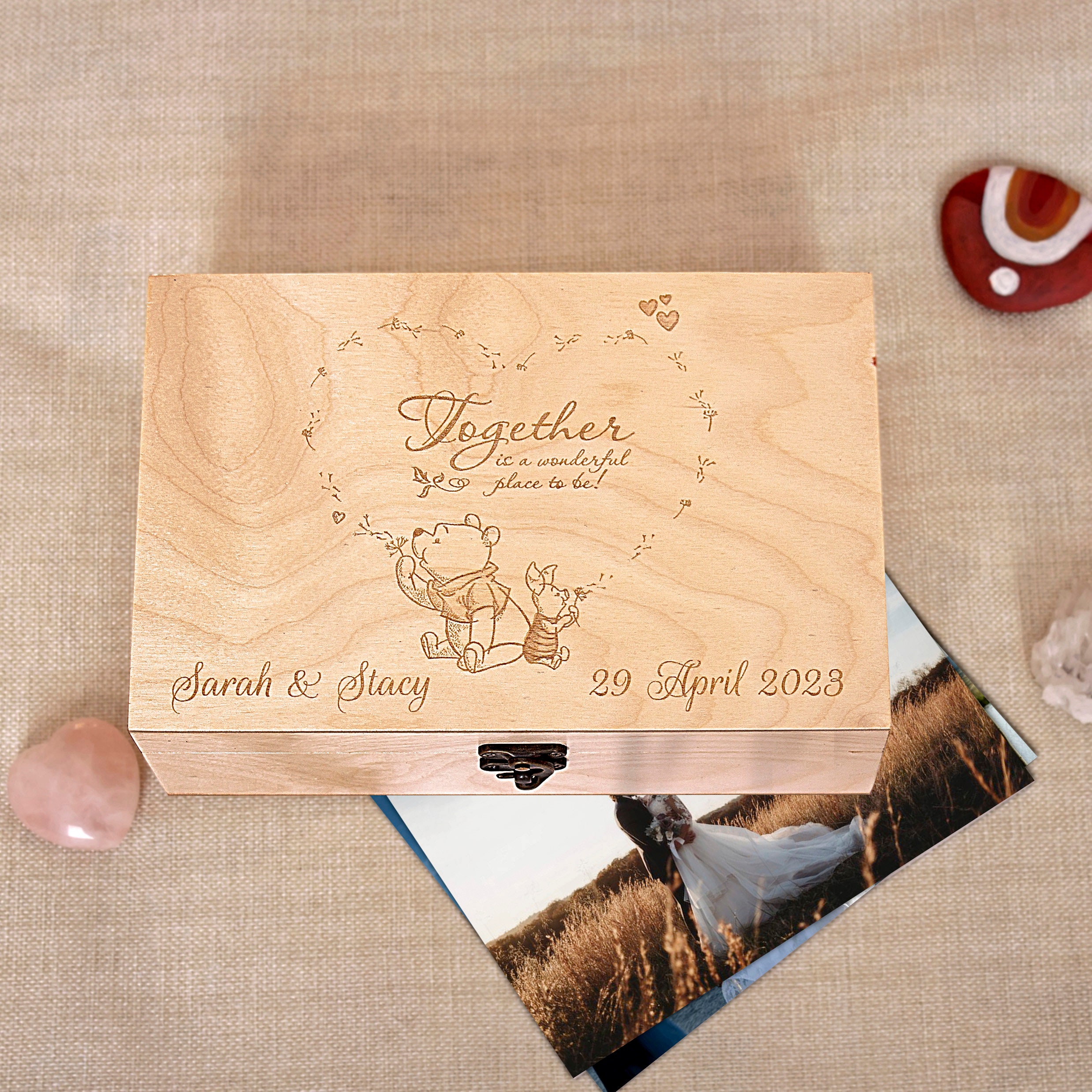 Winnie the Pooh Quote Wedding Keepsake Box Personalized Etsy