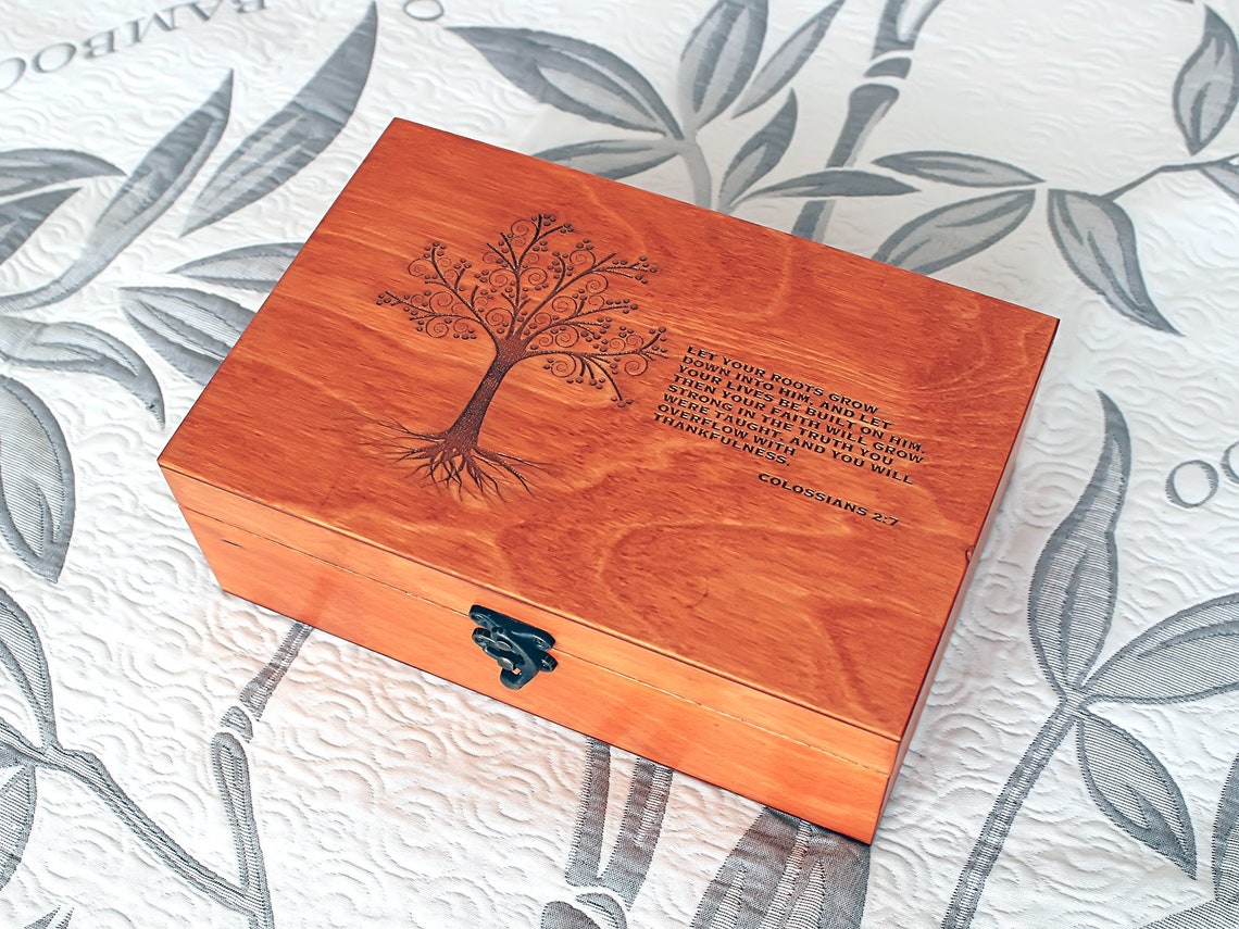 Custom quote wooden box Memory box Engraved bible verse box Etsy