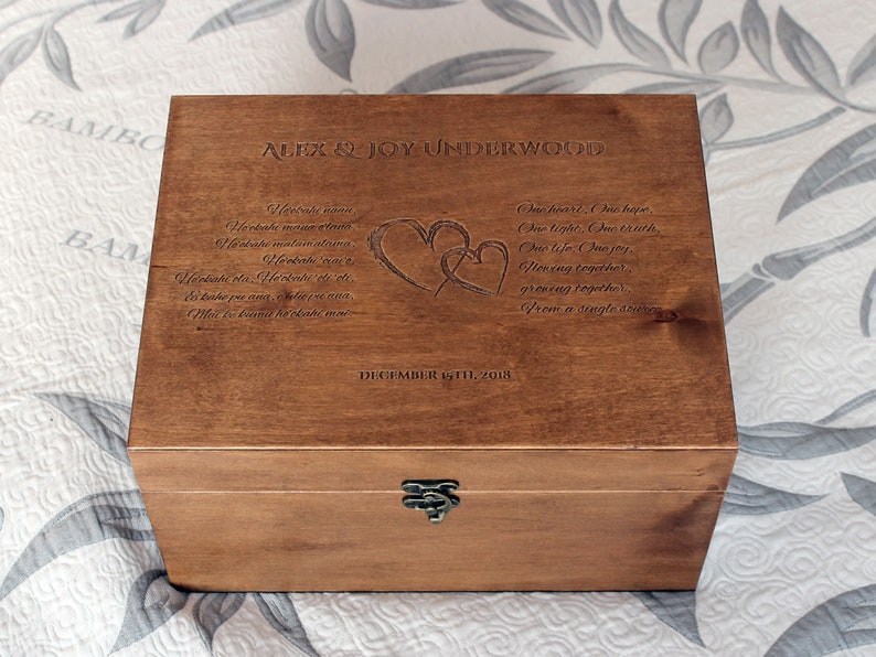 Personalized Wedding Box Personalized Wooden Box Wedding Oath Box Wedding Memory Box Custom Wedding Memento box