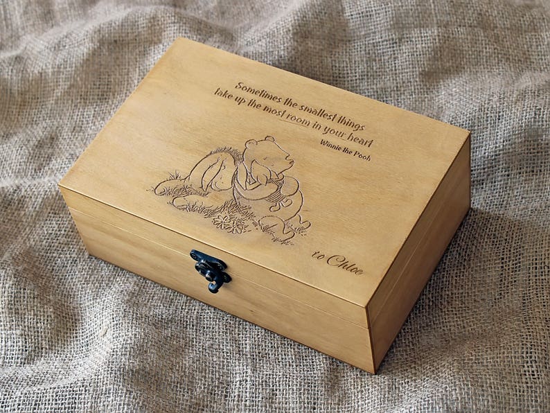 Custom Quote Wooden Box Baby Memory Box Personalized Jewelry Etsy