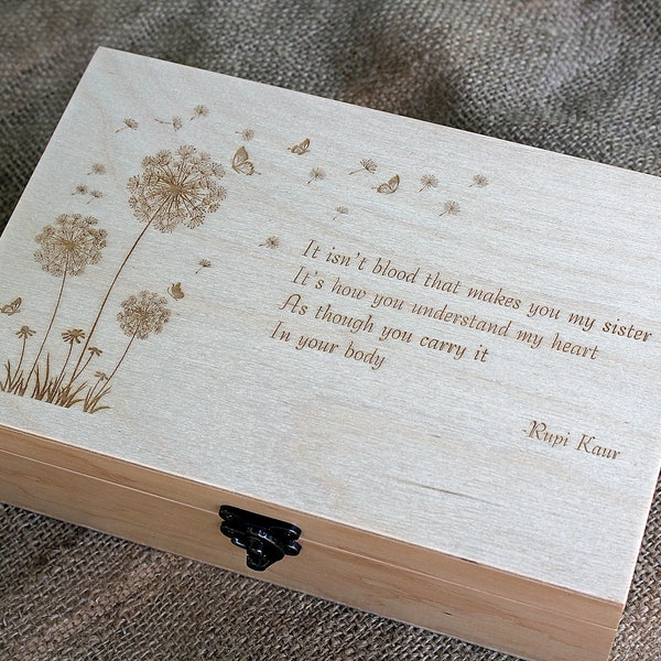 Custom engraved jewelry box, Custom quote wooden box, Custom poem on box, Personalized Memory box