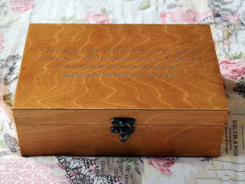 Custom quote wooden box Memory box Engraved quote box Etsy