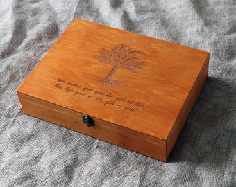 Personalized memory box, Keepsake box, Custom quote memory box, Custom engraved box, Personalized keepsake box