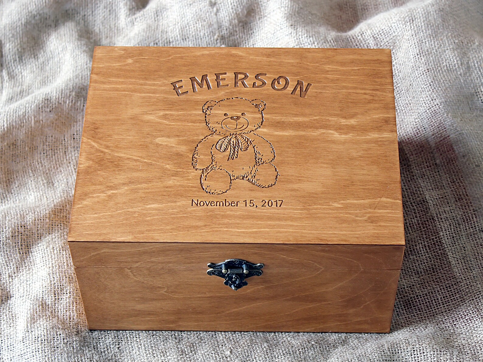 Personalized baby memory box Baby keepsake box Teddy bear Etsy