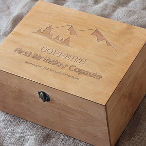 Time capsule, Personalized baby memory box, First birthday capsule, Keepsake box for a child
