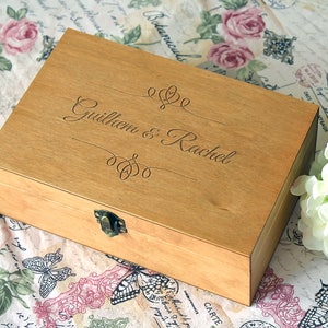 Personalized keepsake box for a couple, Custom memory box, Custom engraved jewelry box