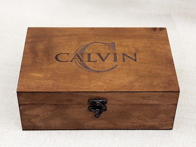 Personalized Wooden Box With Name and Monogram Custom Jewelry Etsy