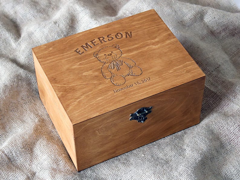 Personalised Baby memory box Baby keepsake box Keepsake box Teddy bear memory box