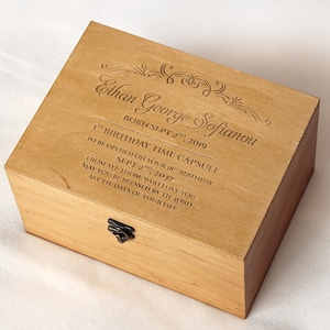 Cápsula del tiempo, caja de recuerdos para bebés, cápsula del primer cumpleaños, caja de recuerdos personalizada para recién nacidos