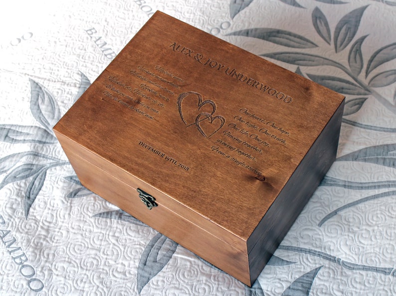 Personalized Wedding Box Personalized Wooden Box Wedding Oath Box Wedding Memory Box Custom Wedding Memento box