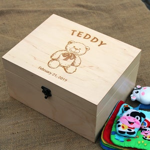 Personalized Baby Memory Box, First Birthday Capsule, Baby Keepsake Box, First Birthday Gift, Teddy Bear Gift Box