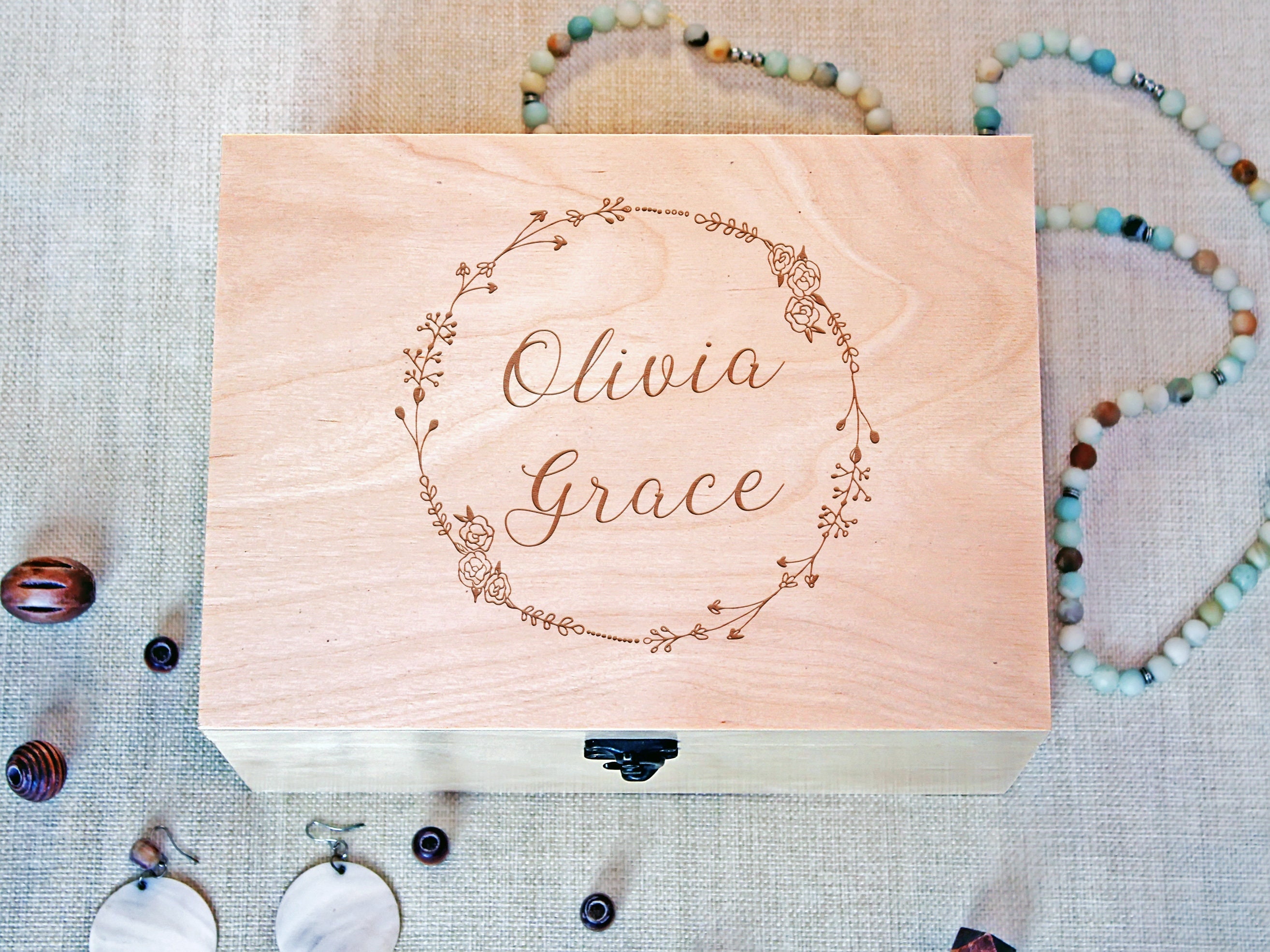 Personalized Keepsake Box, Custom Engraved Jewelry Box With Name ...