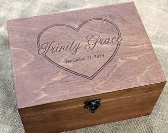Baby keepsake box, Custom memory box, Personalized baby memory box, Baby time capsule, First birthday gift