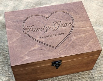 Baby-Andenken-Box, benutzerdefinierte Memory-Box, personalisierte Baby-Speicher-Box, Baby-Zeitkapsel, erste Geburtstagsgeschenk