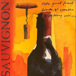 Full Bodied (Cabernet Sauvignon) by Michael Clark - rare Art Print - 18 x 38 in. - FREE SHIPPING