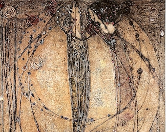 The White Rose and the Red Rose, 1902 by Margaret Macdonald Mackintosh - Rare, High Quality Art Print - FREE SHIPPING within continental USA