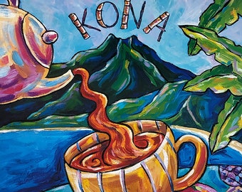 Kona by Rhonda Ahrens - Art Print - 12 x 16 in, - FREE SHIPPING