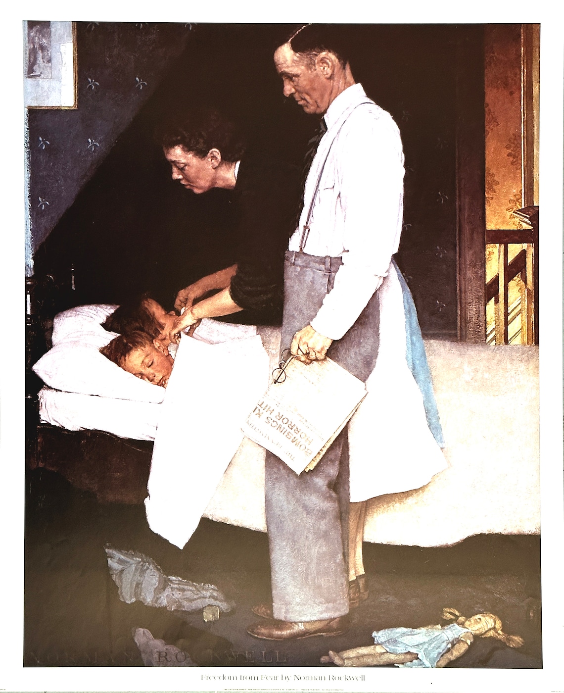 Freedom From Fear - Norman Rockwell - Rare Art Print From the Four ...