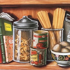 Ripiano di Cucina II - Impressão artística de natureza morta de cozinha por Laura Tadeschi - 40 x 30 cm - FRETE GRÁTIS