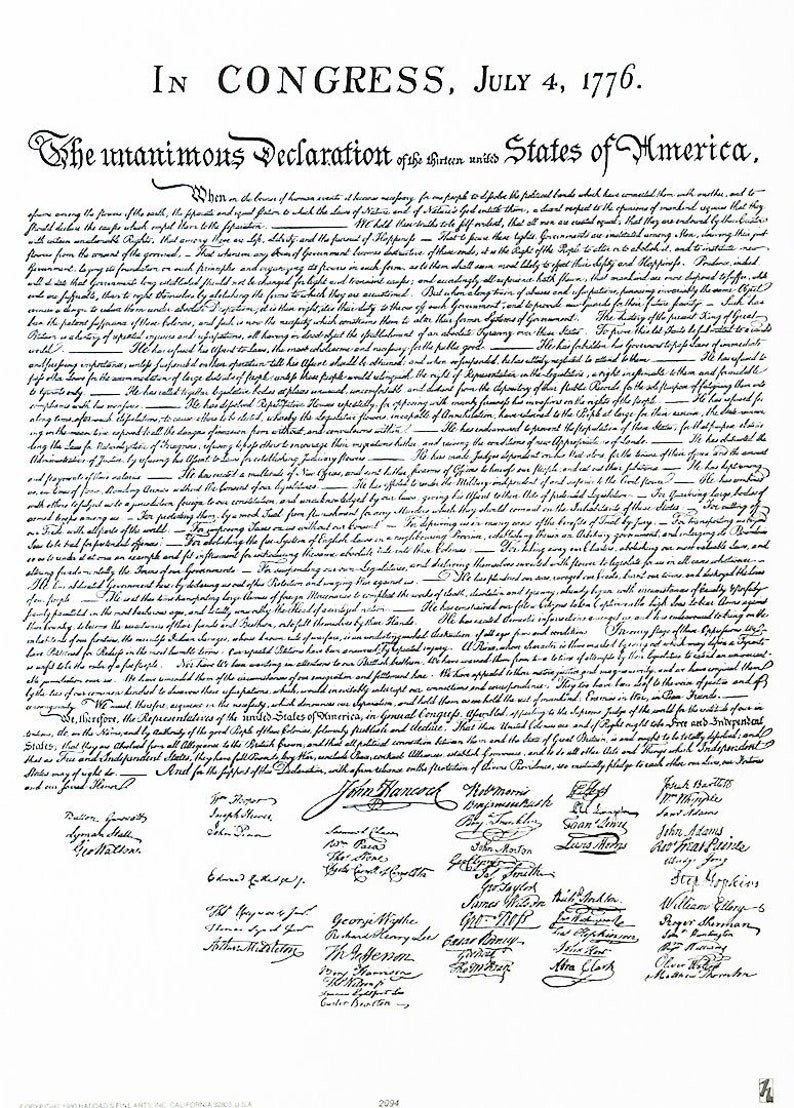 what is the declaration of independence not in crsev