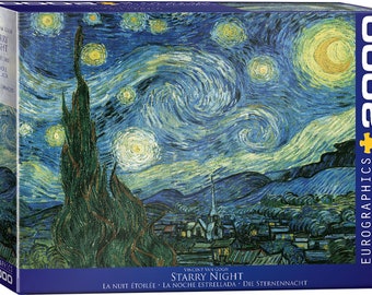 Starry Night by Vincent van Gogh - Huge 2000 Piece Museum Quality Jigsaw Puzzle - FREE SHIPPING within Continental USA