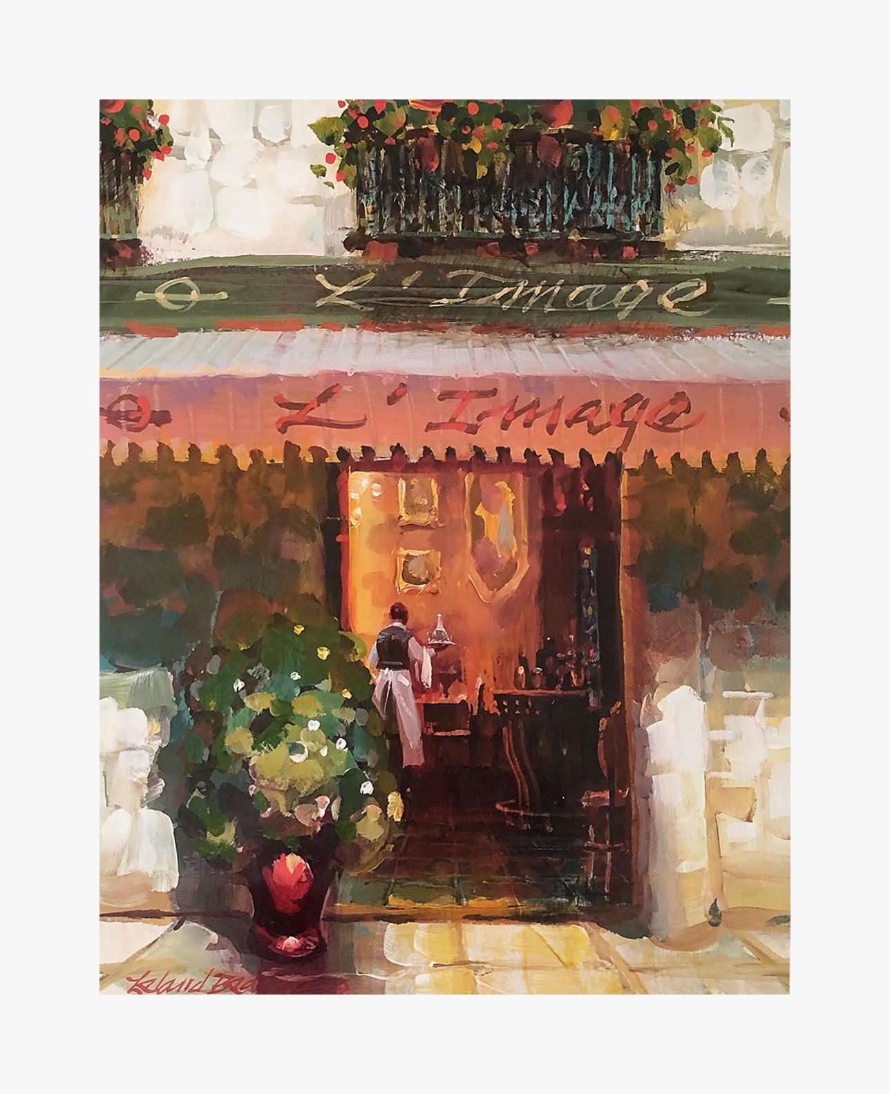 L'image - Street Cafe Fine Art by Leland Beaman - 18 X 24 In