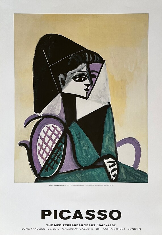 Portrait De Femme a La Robe Verde 1956 by Pablo Picasso Gallery Art Print 27 X 39.25 In. FREE SHIPPING Etsy