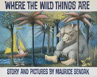 Where the Wild Things - Rare, Out of Print Kids's Illustration by Maurice Sendak - 24 x 18 in. - FREE SHIPPING