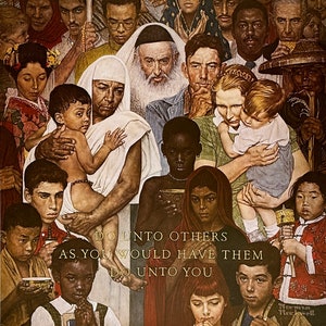 The Golden Rule by Norman Rockwell - Rare Art Print - Etsy