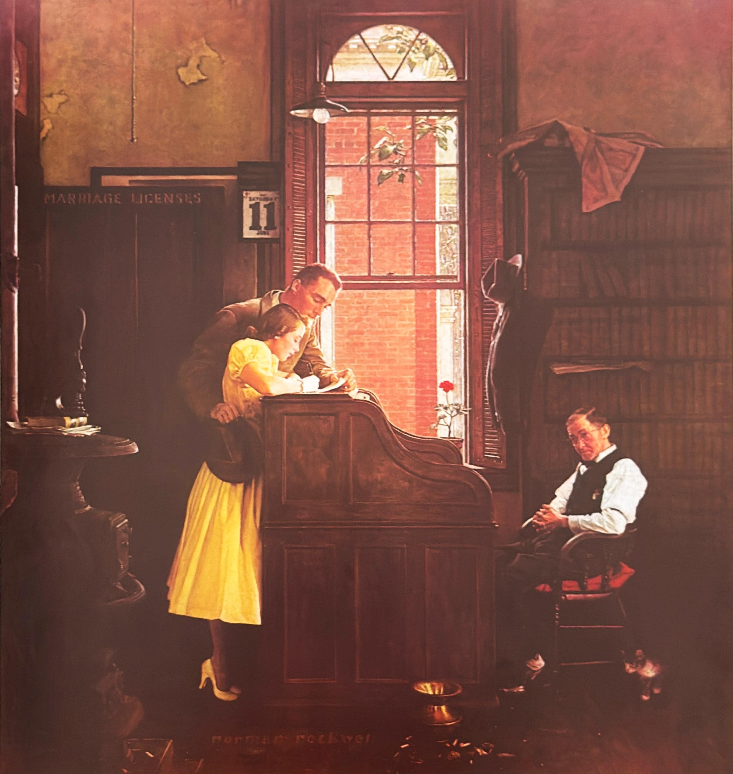 Norman Rockwell the Marriage License - Etsy