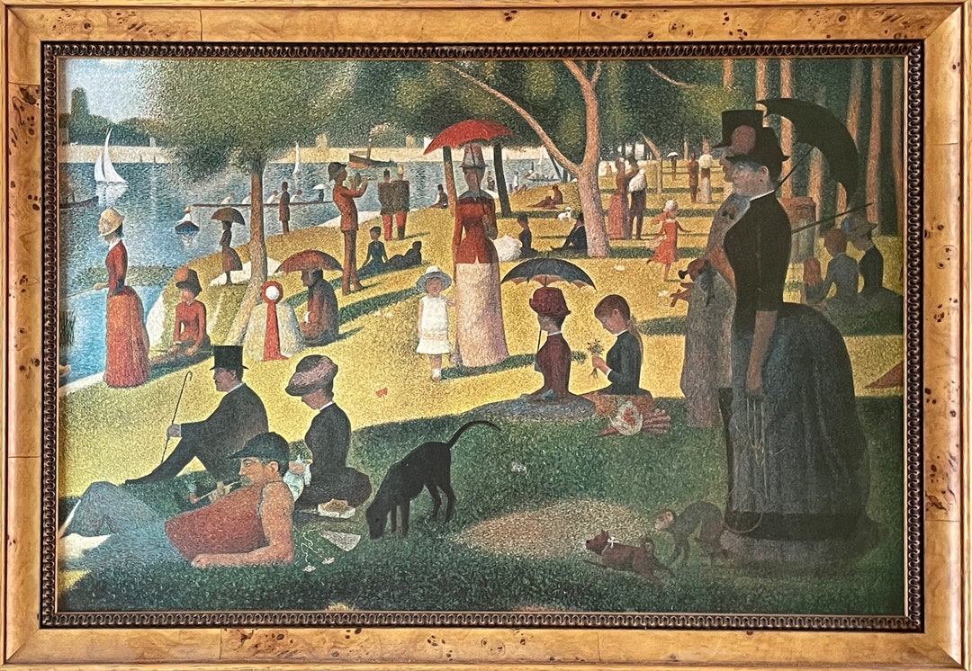 A Sunday Afternoon on the Island of La Grande Jatte Framed Art Canvas by Seurat Etsy