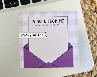 A Note From Your Favorite Person Post-it® Note Pads, Funny Sticky Notes, snarky stationary gift ideas for coworkers, Special Purple Notepad