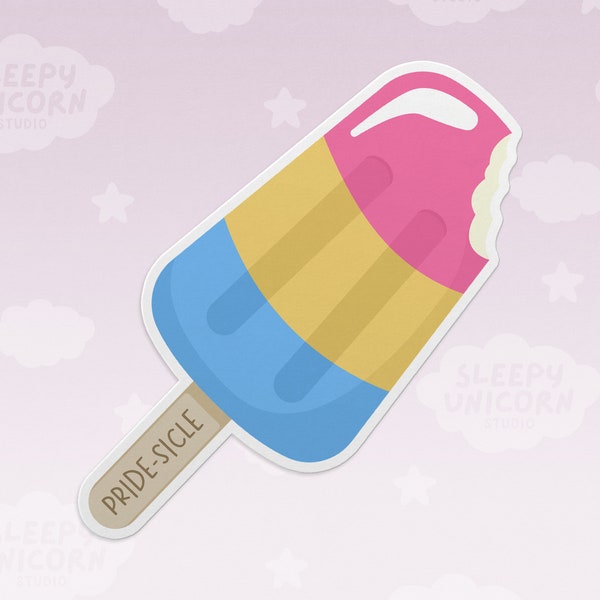 Pansexual PRIDE Popsicle Sticker, Fun Pride Sticker, LGBTQ Stickers, Subtle Pride Month Gifts, Coming Out Gift for Pan
