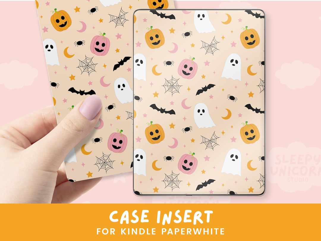Spooky Orange Case Insert for Kindle Paperwhite 11th Gen, Ghost Pumpkin ...