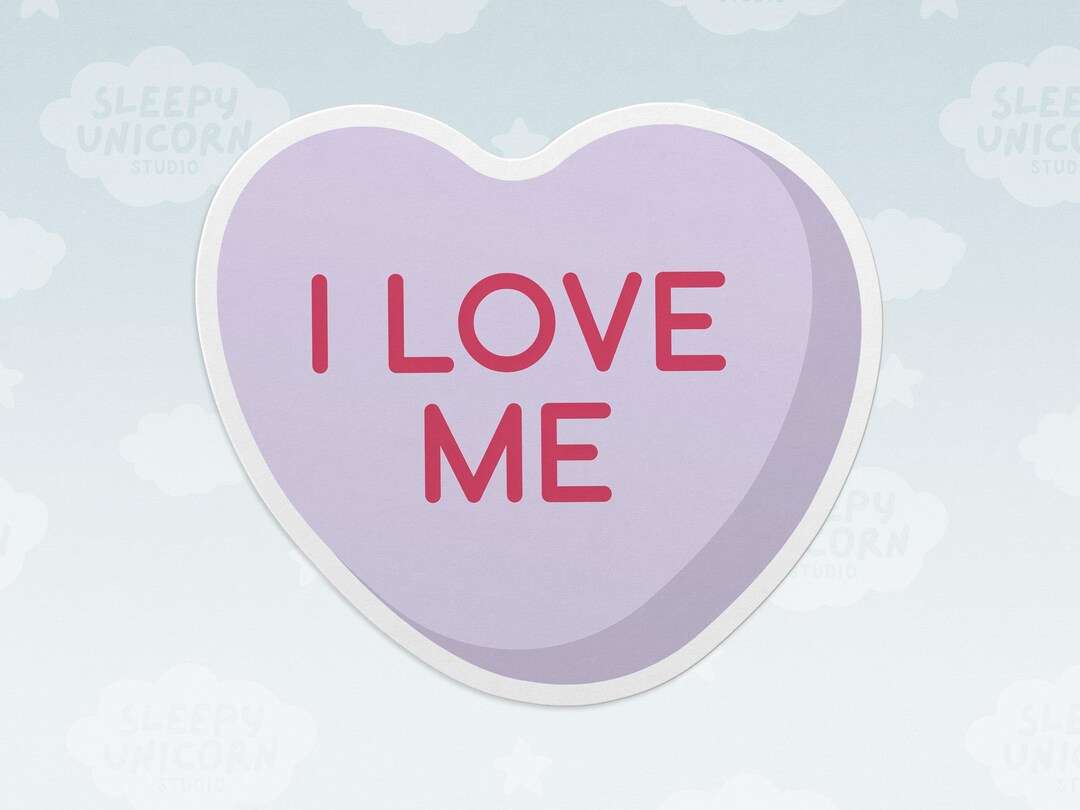 Conversation Hearts Sticker I Love Me Heart Candy Stickers ...