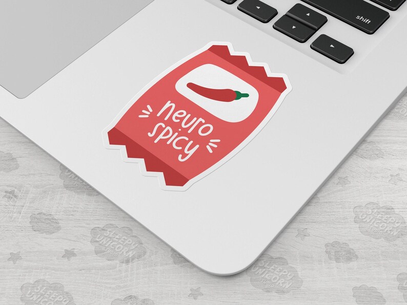 Neuro Spicy Hot Sauce Sticker: Neurodivergent Pride, ADHD Humor image 2