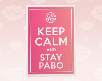 Keep Calm and Stay Pabo, Paboracha Stray Kids Sticker, KPOP Fan Decal