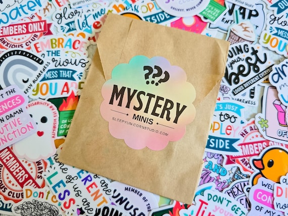 Sticker Pack Mystery Minis, Water Bottle Gap Fillers, Assorted Mental Health decals for planners, Surprise Gift Idea for Scrapbooking