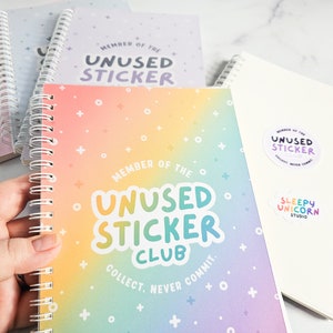 Unused Sticker Club Reusable Sticker Book for Sticker Collector, 6x8 Sticker Collecting Album for Neurodivergent, gift for planners