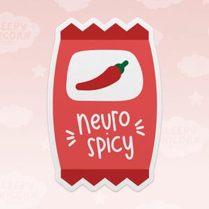 Neuro Spicy Hot Sauce Sticker: Neurodivergent Pride, ADHD Humor image 1