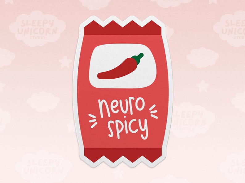 Neuro Spicy Hot Sauce Sticker: Neurodivergent Pride, ADHD Humor image 1