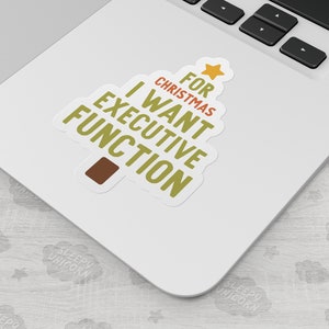 Executive Function Christmas Tree Sticker: ADHD Neurodivergent Gift image 2