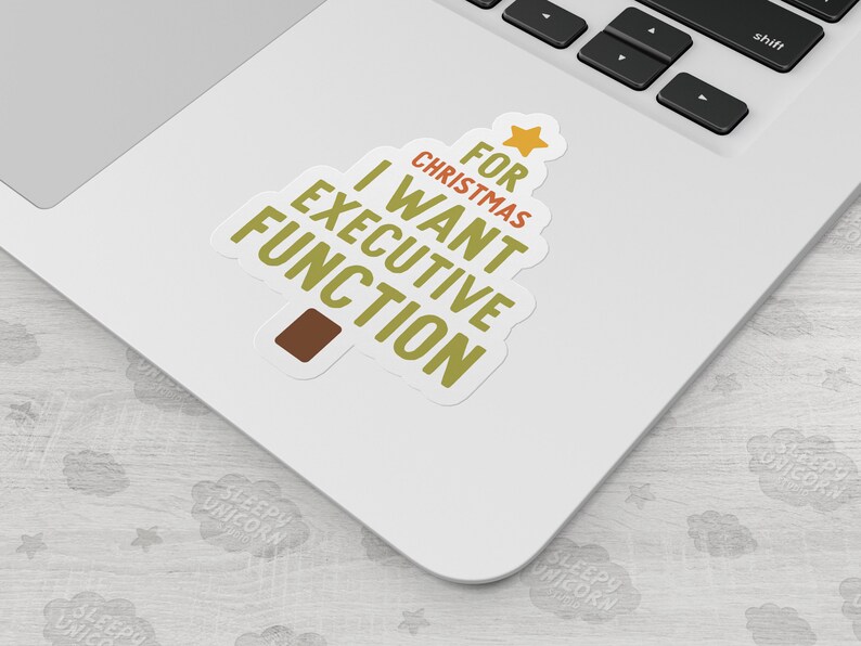 Executive Function Christmas Tree Sticker: ADHD Neurodivergent Gift image 2