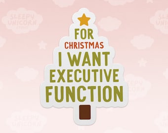 Executive Function Christmas Tree Sticker: ADHD Neurodivergent Gift